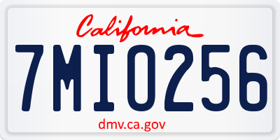 CA license plate 7MIO256