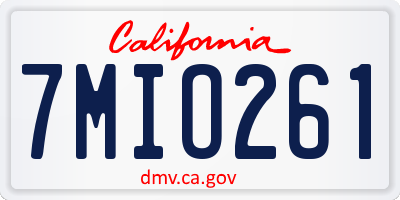 CA license plate 7MIO261