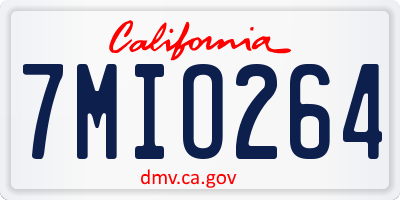 CA license plate 7MIO264