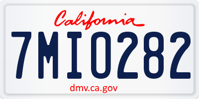 CA license plate 7MIO282