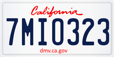 CA license plate 7MIO323