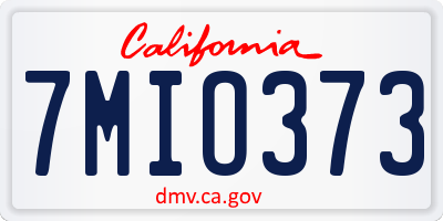 CA license plate 7MIO373