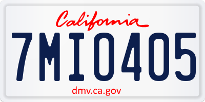 CA license plate 7MIO405