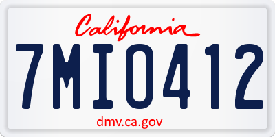 CA license plate 7MIO412