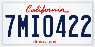 CA license plate 7MIO422