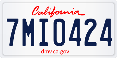 CA license plate 7MIO424