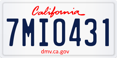 CA license plate 7MIO431