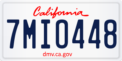CA license plate 7MIO448