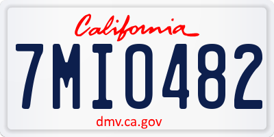 CA license plate 7MIO482