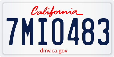 CA license plate 7MIO483
