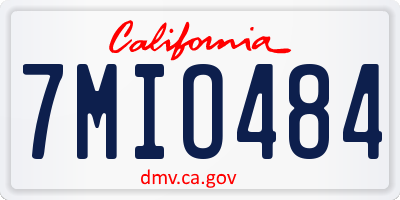CA license plate 7MIO484