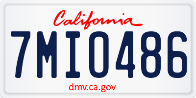 CA license plate 7MIO486