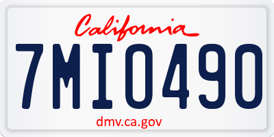 CA license plate 7MIO490