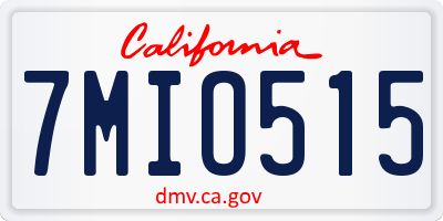 CA license plate 7MIO515