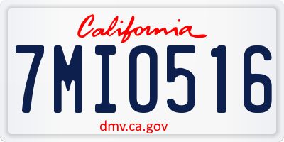 CA license plate 7MIO516