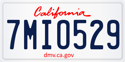 CA license plate 7MIO529