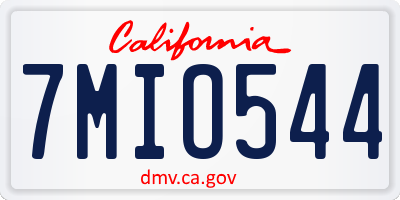 CA license plate 7MIO544