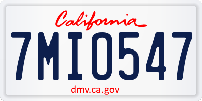 CA license plate 7MIO547