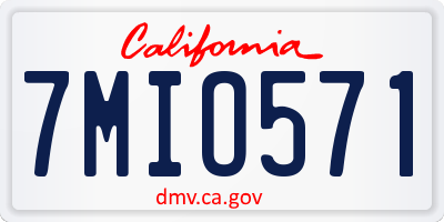 CA license plate 7MIO571