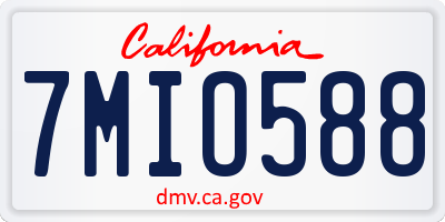 CA license plate 7MIO588