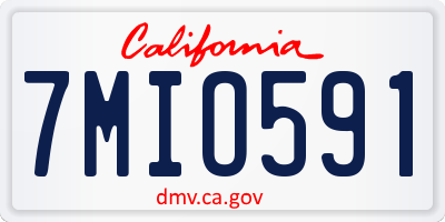 CA license plate 7MIO591
