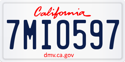 CA license plate 7MIO597