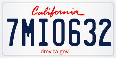 CA license plate 7MIO632
