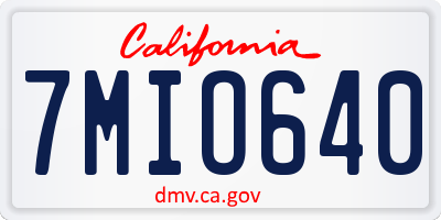 CA license plate 7MIO640