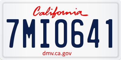 CA license plate 7MIO641