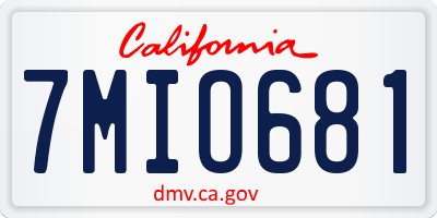CA license plate 7MIO681