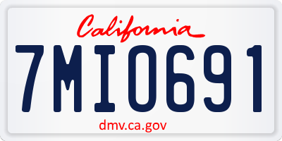 CA license plate 7MIO691