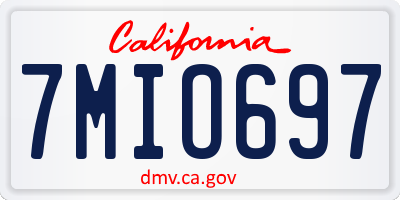 CA license plate 7MIO697
