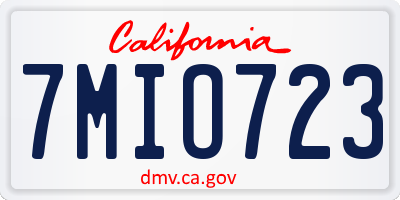 CA license plate 7MIO723