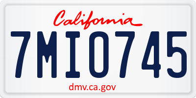 CA license plate 7MIO745