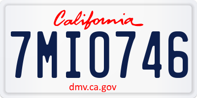 CA license plate 7MIO746