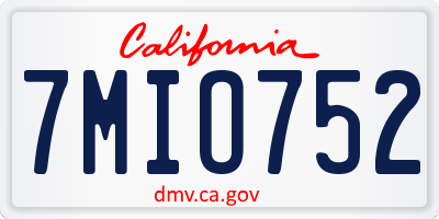 CA license plate 7MIO752