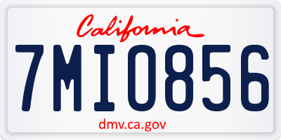 CA license plate 7MIO856