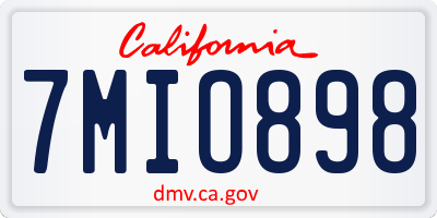 CA license plate 7MIO898