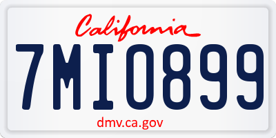 CA license plate 7MIO899