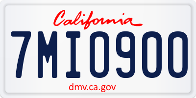 CA license plate 7MIO900