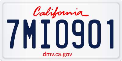 CA license plate 7MIO901