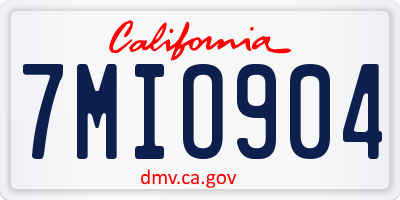 CA license plate 7MIO904