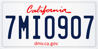 CA license plate 7MIO907
