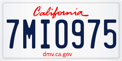 CA license plate 7MIO975
