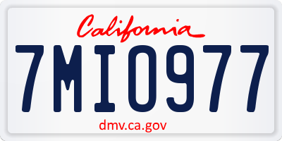 CA license plate 7MIO977