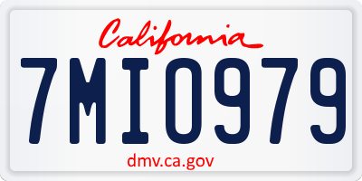 CA license plate 7MIO979