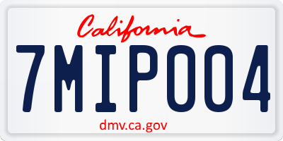 CA license plate 7MIP004