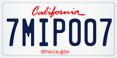 CA license plate 7MIP007