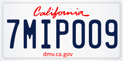 CA license plate 7MIP009
