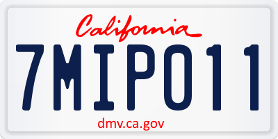 CA license plate 7MIP011